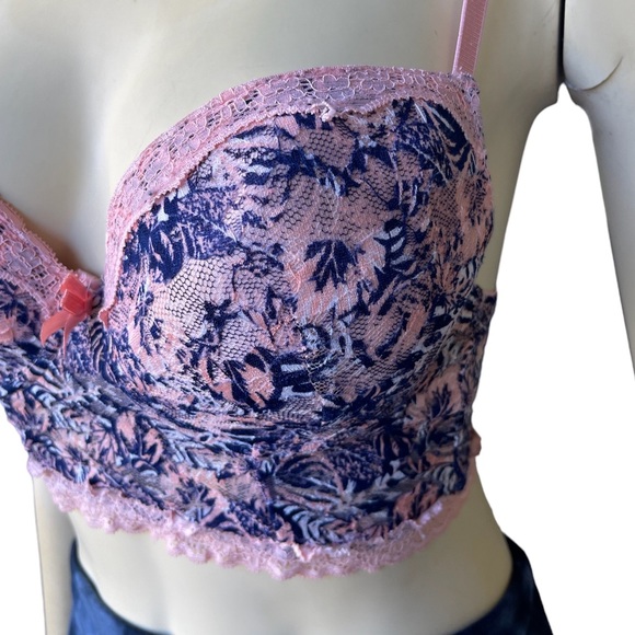 Body Frosting Blue and Pink Floral Bra - Picture 3 of 9